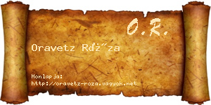Oravetz Róza névjegykártya